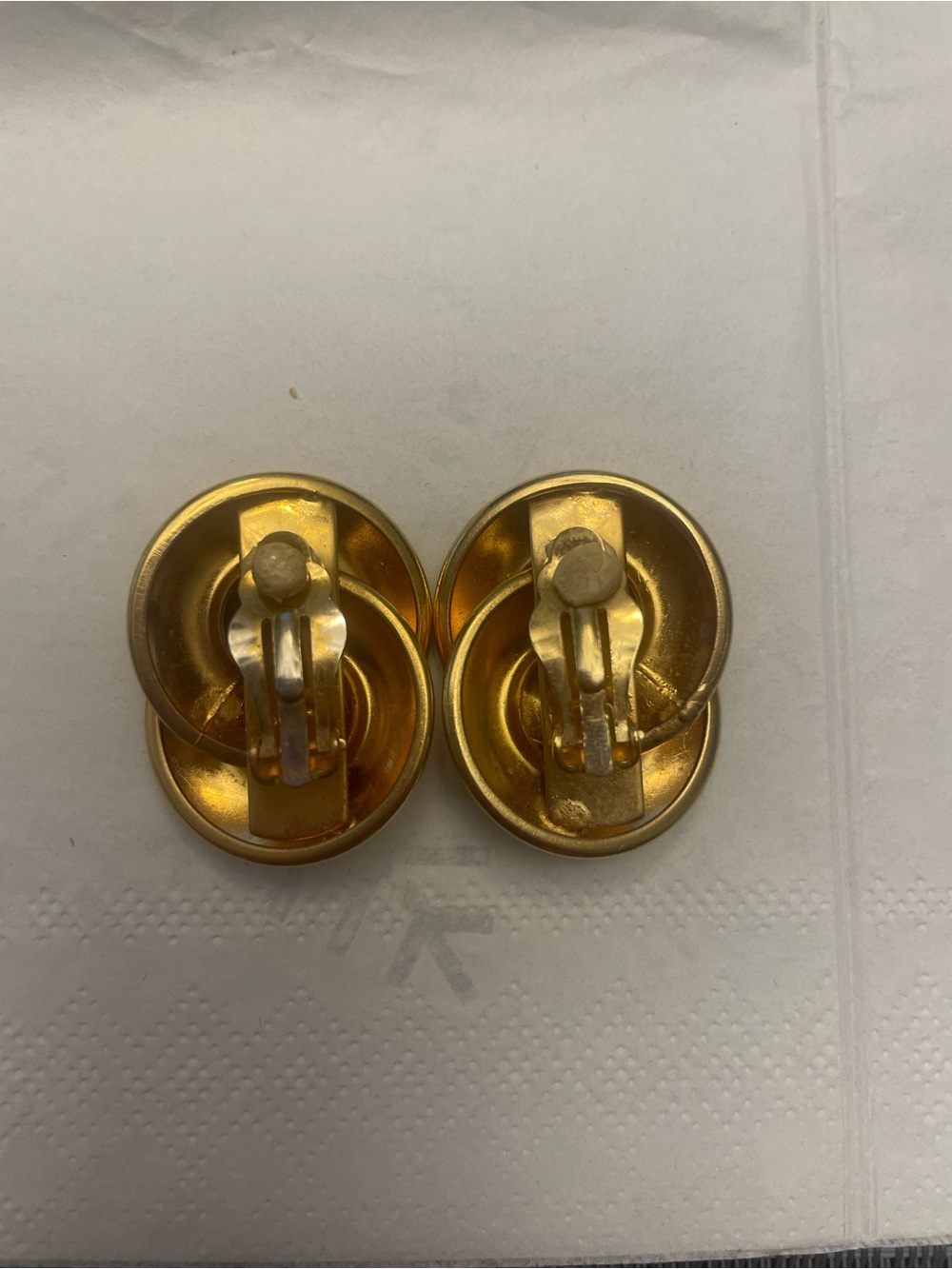 Vintage Polished Gold Statement Earrings - Picture 3 of 3